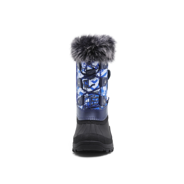 Kids Waterproof Warm Snow Boots - BLUE MULTI - 4